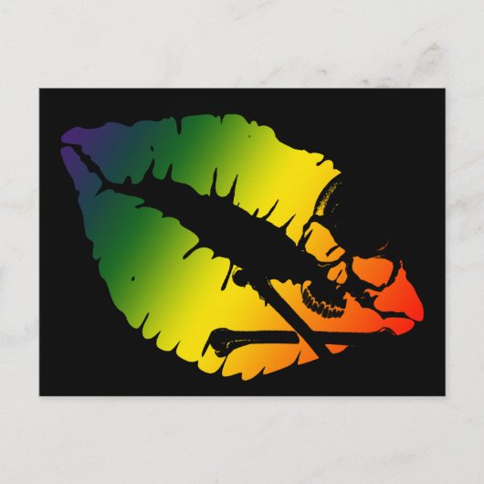 skullz en lippen. briefkaart (Voorkant)