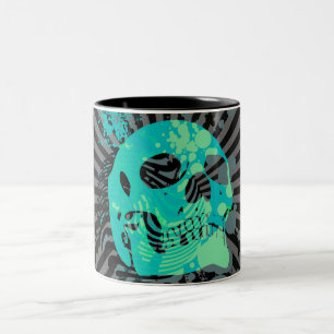 skullz. omhoog met bellen. tweekleurige koffiemok