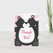 Skunk Baby shower Roze Bedankkaart (Voorkant)