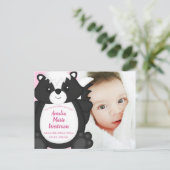 Skunk Baby shower Roze Briefkaart (Staand voorkant)