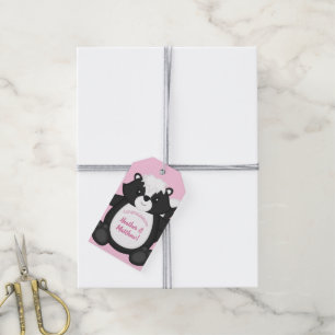 Skunk Baby shower Roze Cadeaulabel