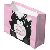 Skunk Baby shower Roze Groot Cadeauzakje (Voorkant Gekanteld)