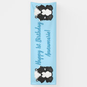 Skunk Birthday Party Blue Spandoek (Verticaal)