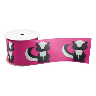 Skunk Birthday Party Kinder roze satin Ribbon Lint
