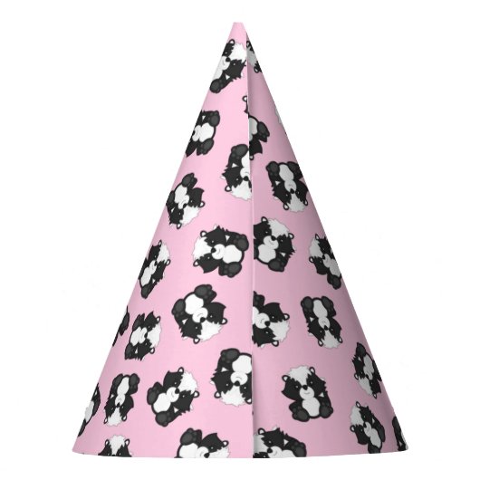 Skunk Birthday Party Pink Feesthoedjes (Achterkant)