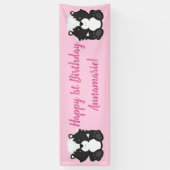 Skunk Birthday Party Pink Spandoek (Verticaal)