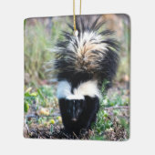 Skunk Black and White Keramisch Ornament (Links)