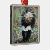 Skunk Black and White Metalen Ornament (Rechts)