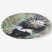 Skunk Black and White Papieren Bordje (Gekanteld)