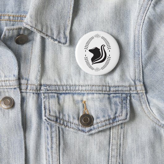 Skunk Cameo Silhouette Button (In situ)