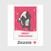 Skunk Christmas Skunks Winter Animaux Sticker (Feuille)