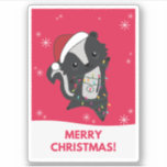 Skunk Christmas Skunks Winter Animaux Sticker<br><div class="desc">Les Skunk pour Christmas with fairy lights. Funny animals with toxits and snow to the holidays. Donc Funny for Christmas in July. Stinkiers are sweet animals and perfect for Christmas.</div>