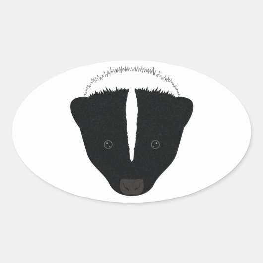 Skunk Face Ovale Sticker (Voorkant)