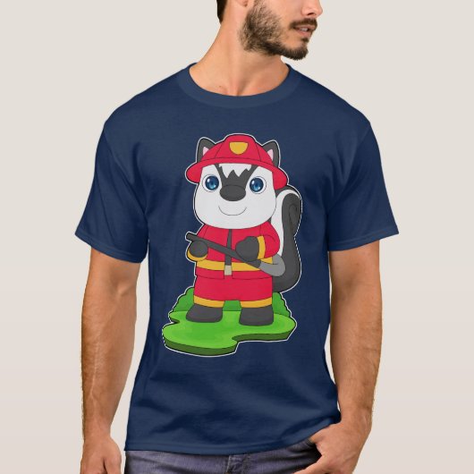 Skunk Firefighter Fire hose Fire department T-shirt (Voorkant)