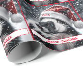 Skunk in Santa Hat Cadeaupapier (Rol Hoek)