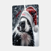 Skunk in Santa Hat Keramisch Ornament (Voorkant links)