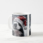 Skunk in Santa Hat Keramisch Ornament Koffiemok (Voorkant links)