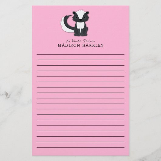 Skunk Kind Cute Woodland Animal Briefpapier (Voorkant)