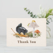 Skunk Mushroom Grasshopper Baby shower Bedankkaart (Staand voorkant)