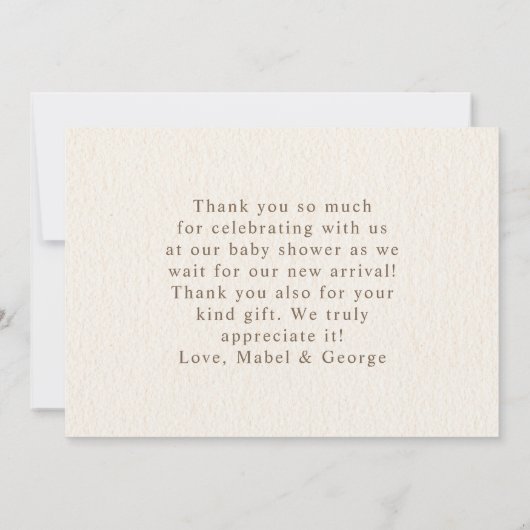 Skunk Mushroom Grasshopper Baby shower Bedankkaart (Achterkant)