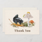 Skunk Mushroom Grasshopper Baby shower Bedankkaart (Voorkant / Achterkant)