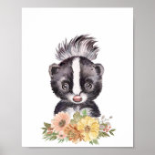Skunk Nursery Wall Art Décor, Baby Gift Poster (Voorkant)
