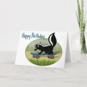 Skunk op een Skateboard Verjaardag Kaart
