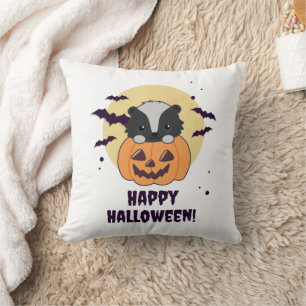 Skunk Pumpkin Cute Skunks Happy Halloween Kussen