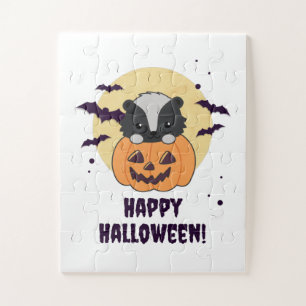 Skunk Pumpkin Cute Skunks Happy Halloween Legpuzzel