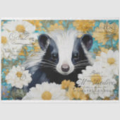 Skunk rustieke bloemendecoupage Tissuepapier (Voorkant)