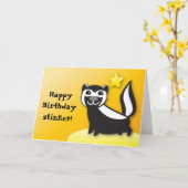 SKUNK schattig Kawaii glimlachend Kaart (Gele Bloem)
