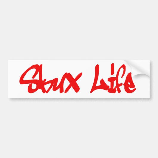 Skux Life: Red Graffiti Logo Design Bumpersticker (Voorkant)