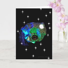 Skwot boven Master Asteroidhead met sterren Alien Kaart