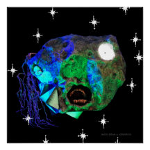 Skwot boven Master Asteroidhead met sterren Alien