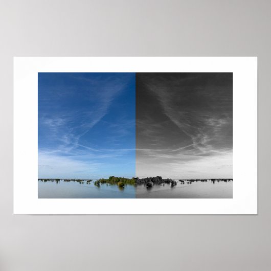 Sky Above Water Reflection Photography Poster (Voorkant)