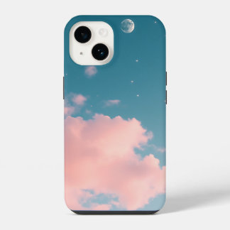 Sky and Moon esthetische IPhone 14 Hoesje