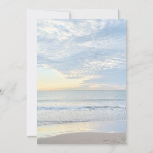 Sky Beach viering van het leven Begrafenisfoto Kaart (Achterkant)