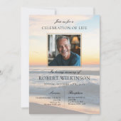 Sky Beach viering van het leven Begrafenisfoto Kaart (Voorkant)