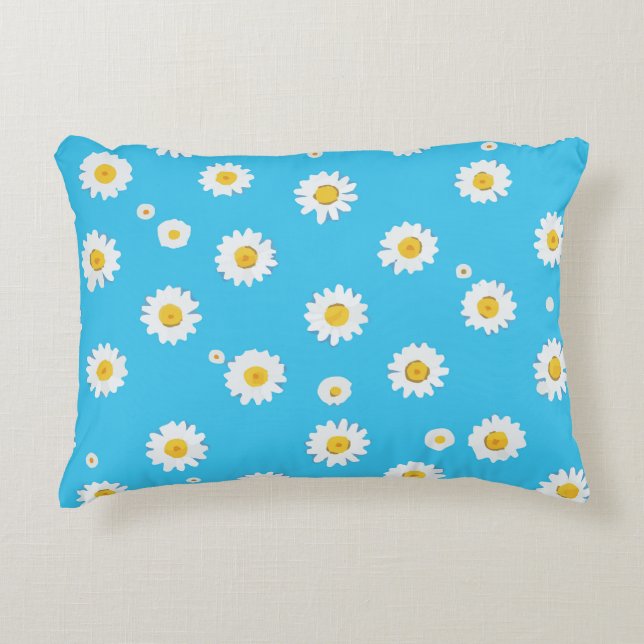 Sky Bloom Daisies Accent Kussen (Voorkant)