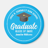 Sky Blue Afstuderen aangepast Afstuderen Magneet (Voorkant)