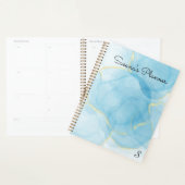 Sky Blue Alcohol Enk Art Painting Planner (Devant avec enveloppe)