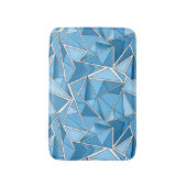 Sky blue and blue geometric shapes pattern modern  badmat (Voorkant Verticaal)