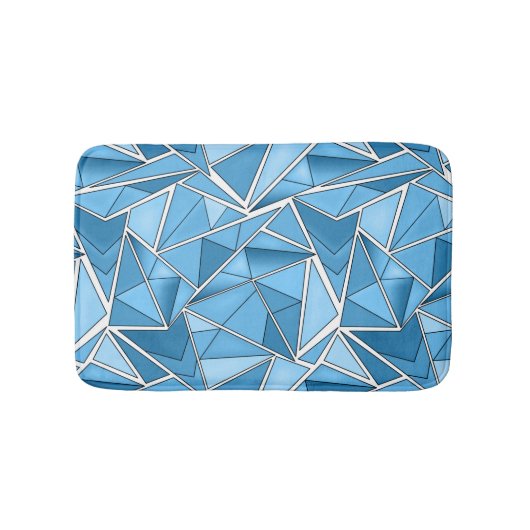 Sky blue and blue geometric shapes pattern modern  badmat (Voorkant)