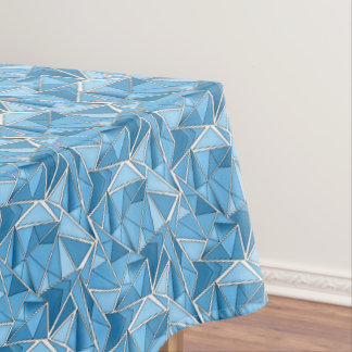 Sky blue and blue geometric shapes pattern modern  tafelkleed
