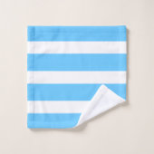 Sky Blue and White Cabana Stripes  Bad Handdoek (Wasdoekje)