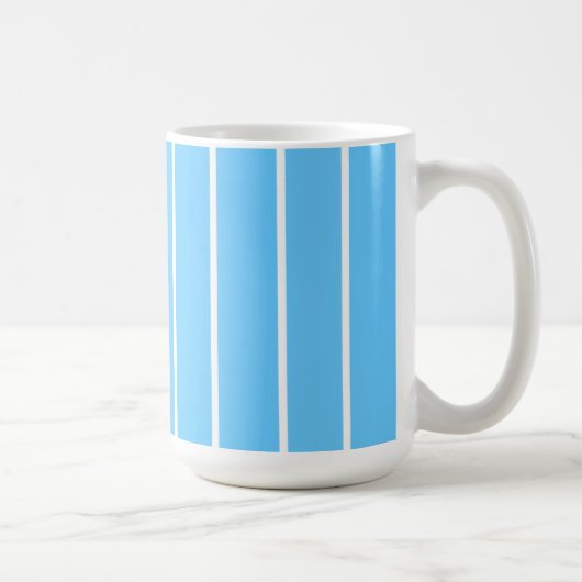 Sky Blue and White Summer Stripes Koffiemok (Rechts)