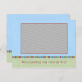 Sky Blue Announcement Briefkaart Sjabloon (Voorkant / Achterkant)