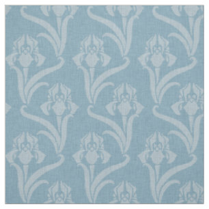 Sky Blue Art Nouveau Iris Stof