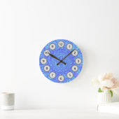 Sky Blue Aztec Mandala Clock Ronde Klok (Huis)