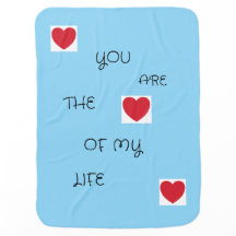 Sky Blue Baby Deken met hartjes